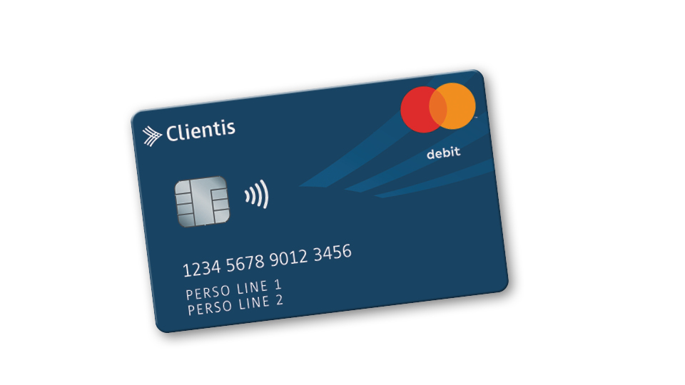 Dunkelblaue Clientis Debit Mastercard®